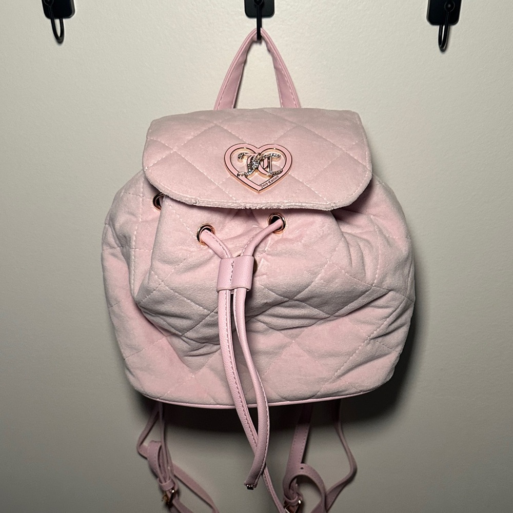 Juicy Couture Light Pink Quilted Backpack